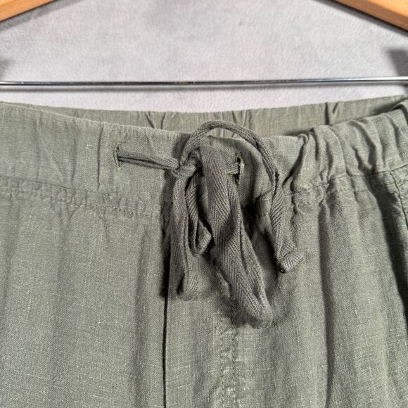 Caslon Jogger Pants Womens XL Petite Olive Green Linen Lightweight Drawstring - Picture 3 of 10